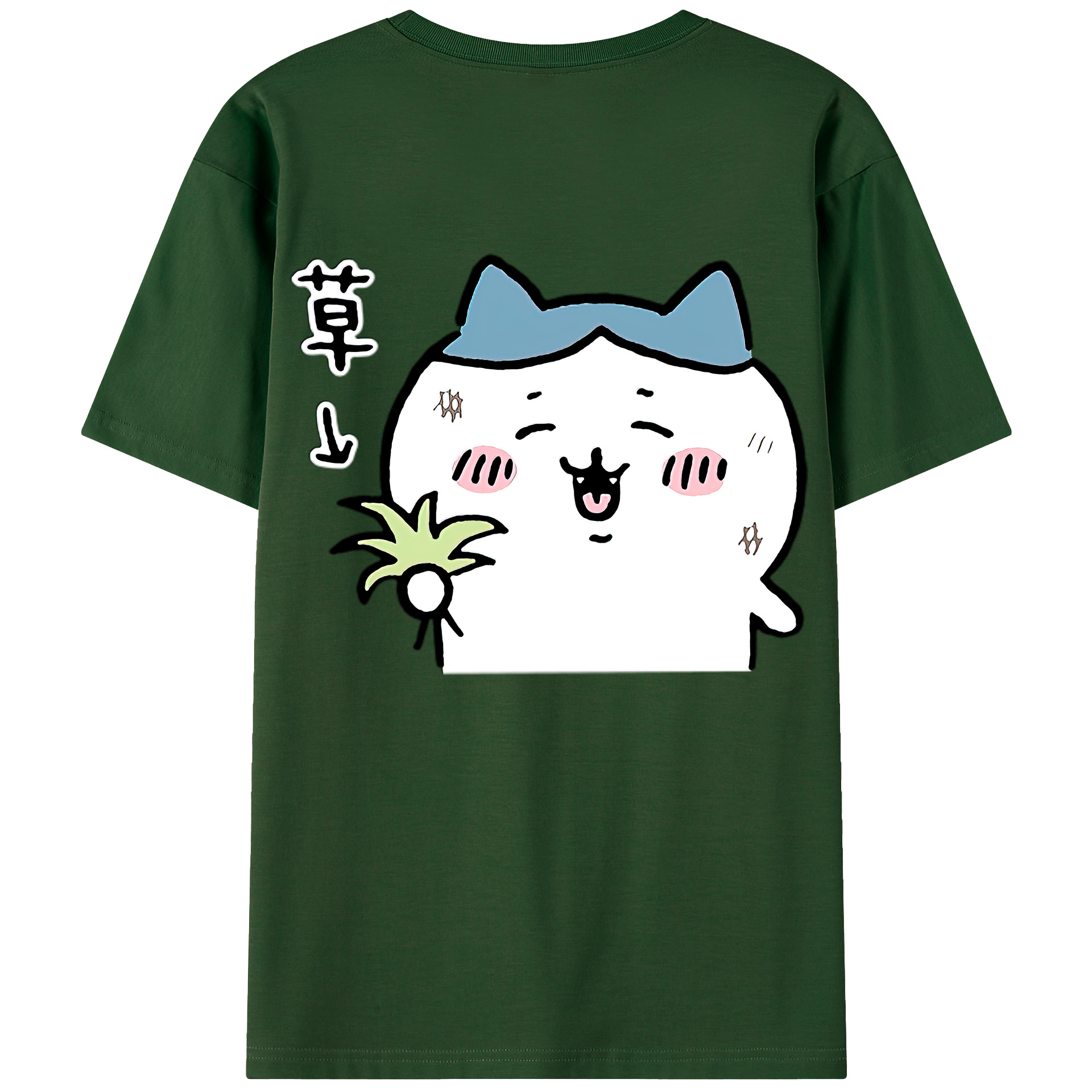 （画像用） ちいかわ ハチワレ Chii-kawa hachiware 綿100％半袖Tシャツ（背面プリント）